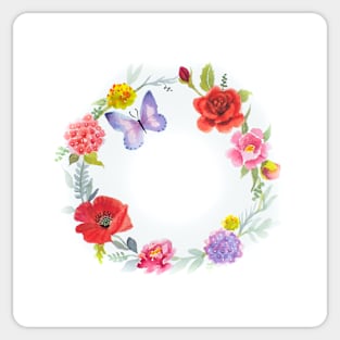 Floral Circle Sticker